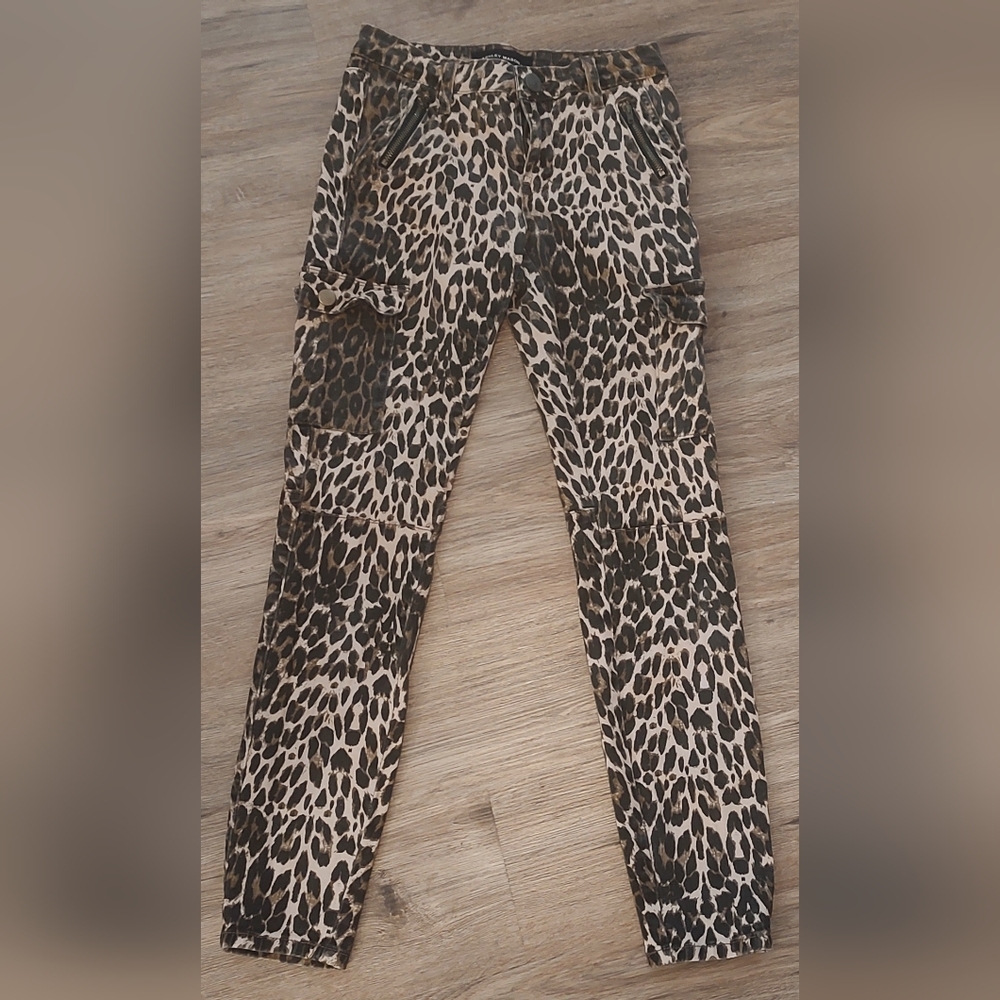 Ashley Mason Leopard Print Cargo Pants